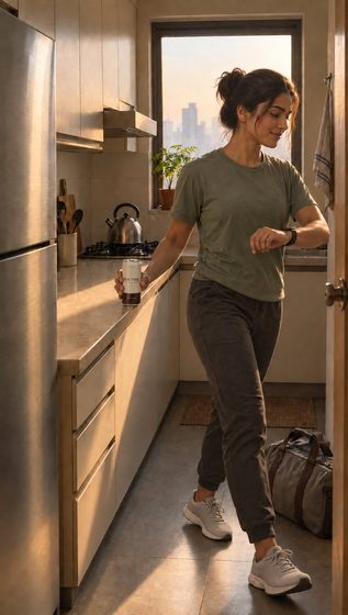 Board: she takes the can mid-stride